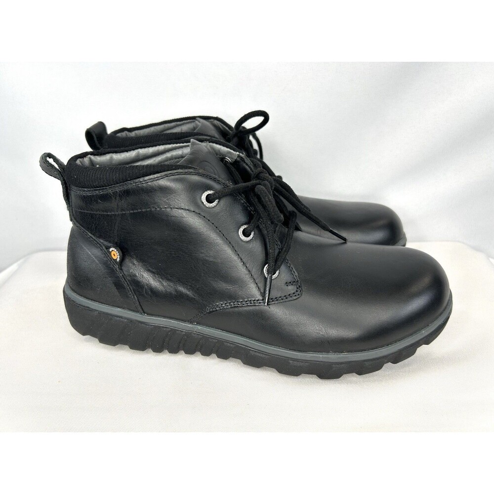 Bogs Casual Chukka Boots Men's Size 8.5 Leather Waterproof Black Durafresh